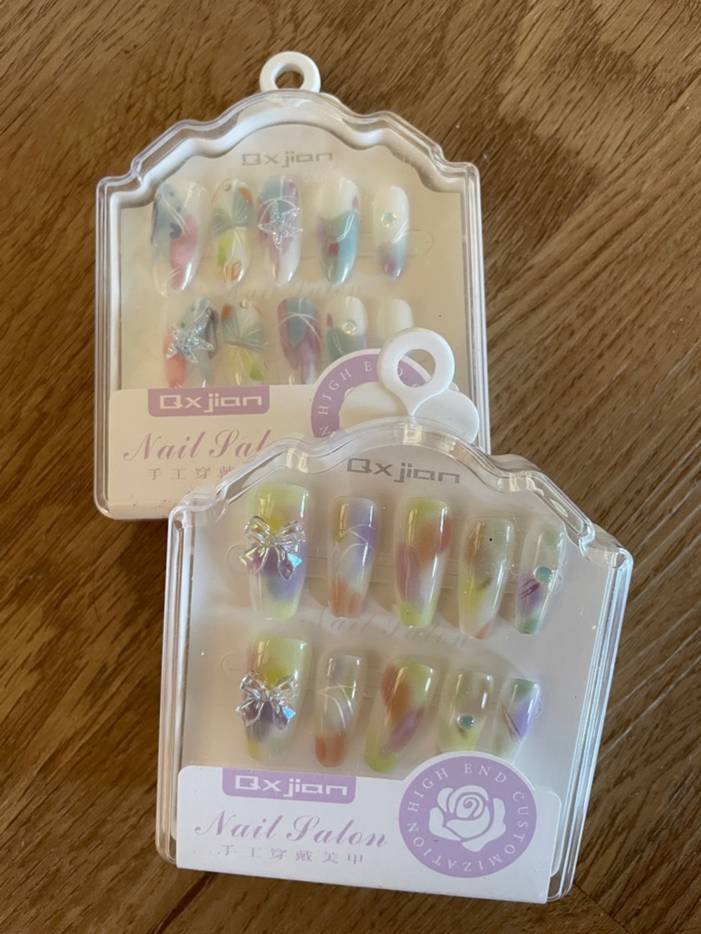 2 NEW Pastel Butterfly Press-On Nail Set - Multicolor